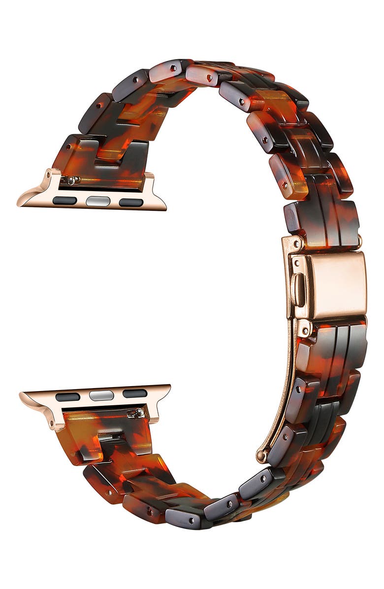 Posh Tech Autumn Resin Apple Watch<sup>®</sup> Bracelet Watchband, Alternate, color, Brown Tortoise