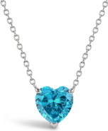 In Season Jewelry Prong CZ Birthstone Heart Necklace