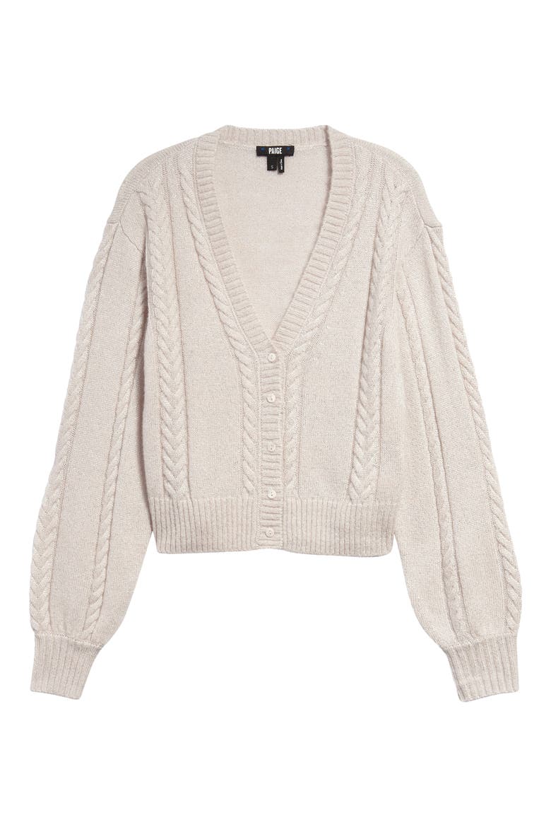Sofie Cable Stitch Cardigan, Alternate, color, PASTEL PINK/ SILVER