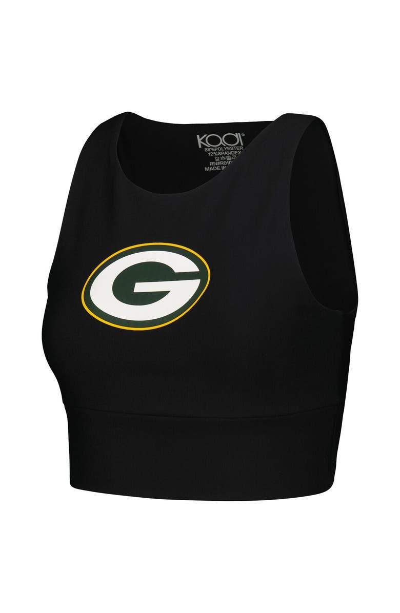 Kadi Brand Women's Black Green Bay Packers Leggings & Midi Bra Set, Alternate, color, 