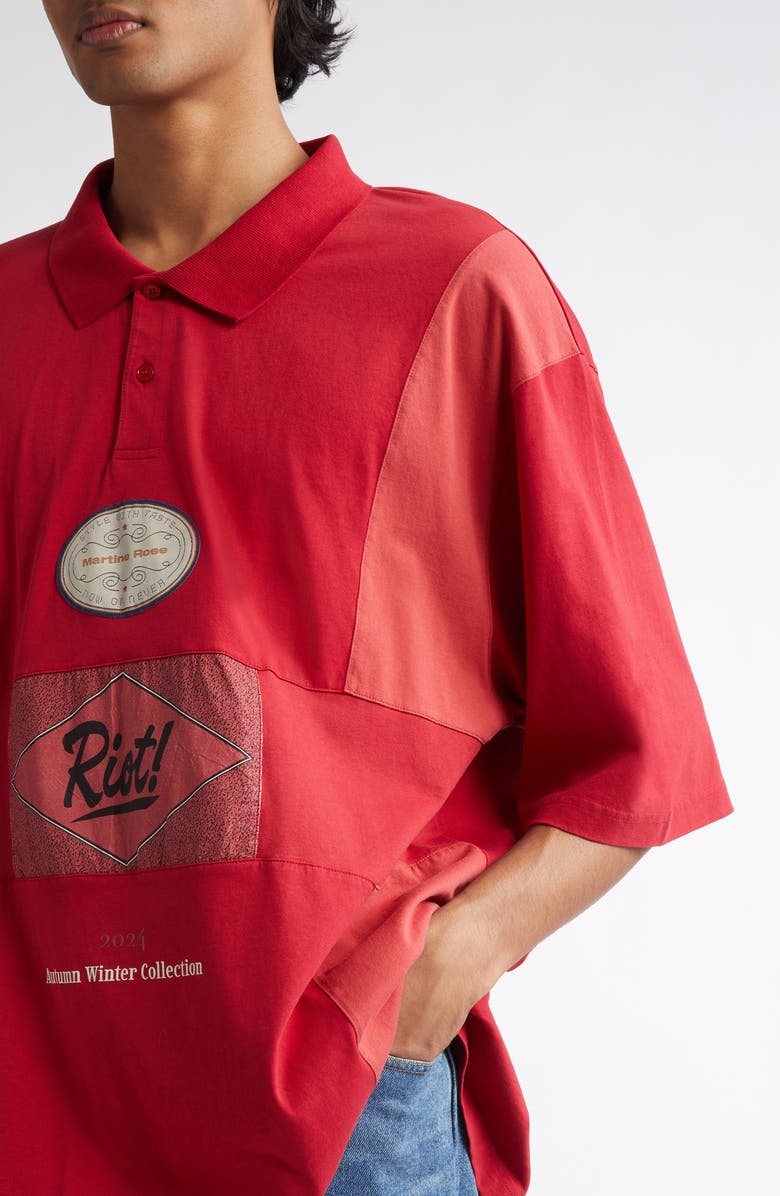 Martine Rose Panel Oversize Polo, Alternate, color, 