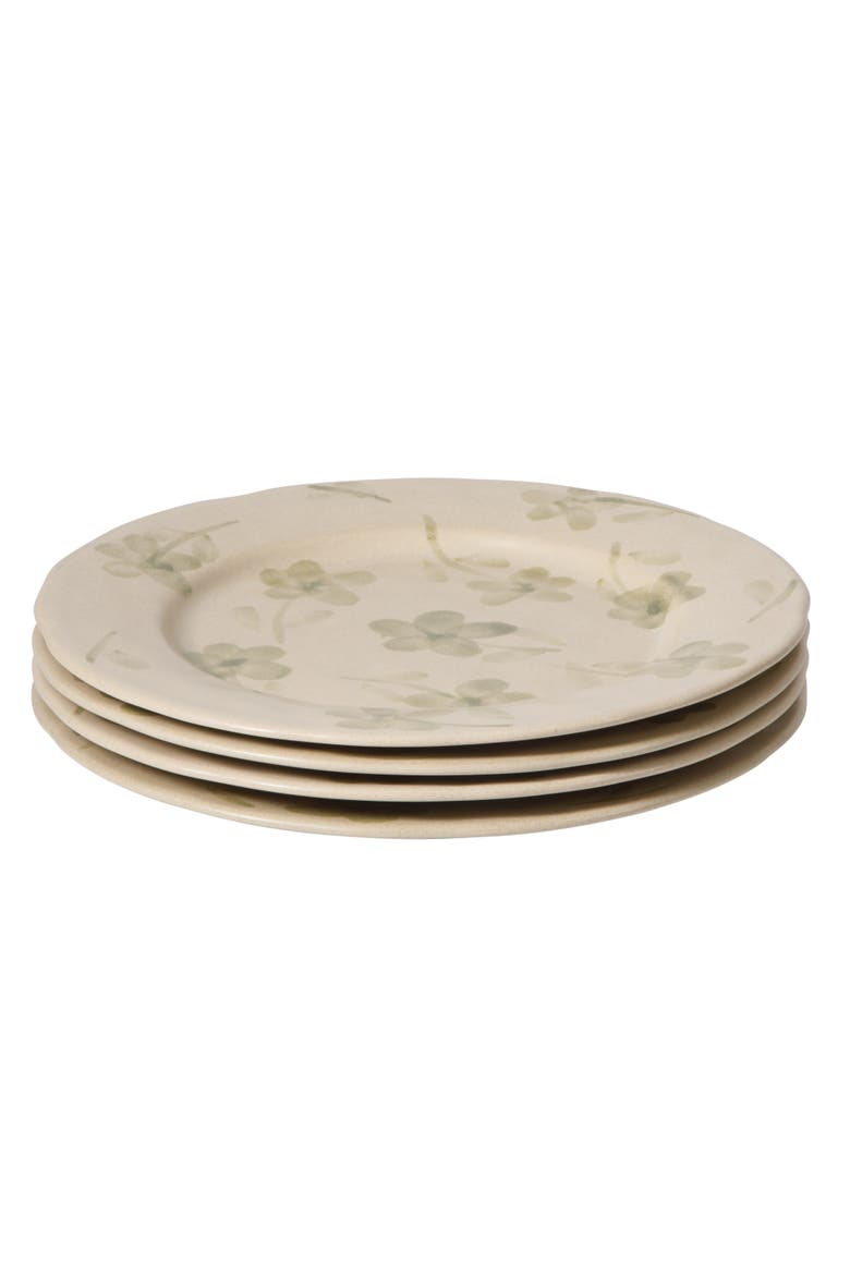 Porto Petals 10.8 Inch Dinner Plates Set of 4, Alternate, color, Green Orchid