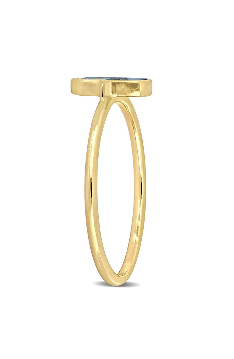 Julianna B. Turquoise & White Enamel Hamsa Ring 14k Gold, Alternate, color, Turquoise