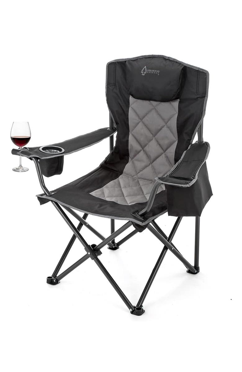 ARROWHEAD Outdoor Portable Folding Camp Chair, Main, color, Black