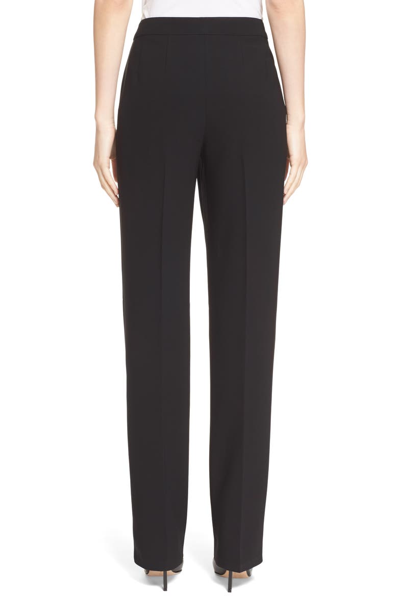 Collection Diana Straight Leg Crepe Marocain Pants, Alternate, color, CAVR CAVIAR