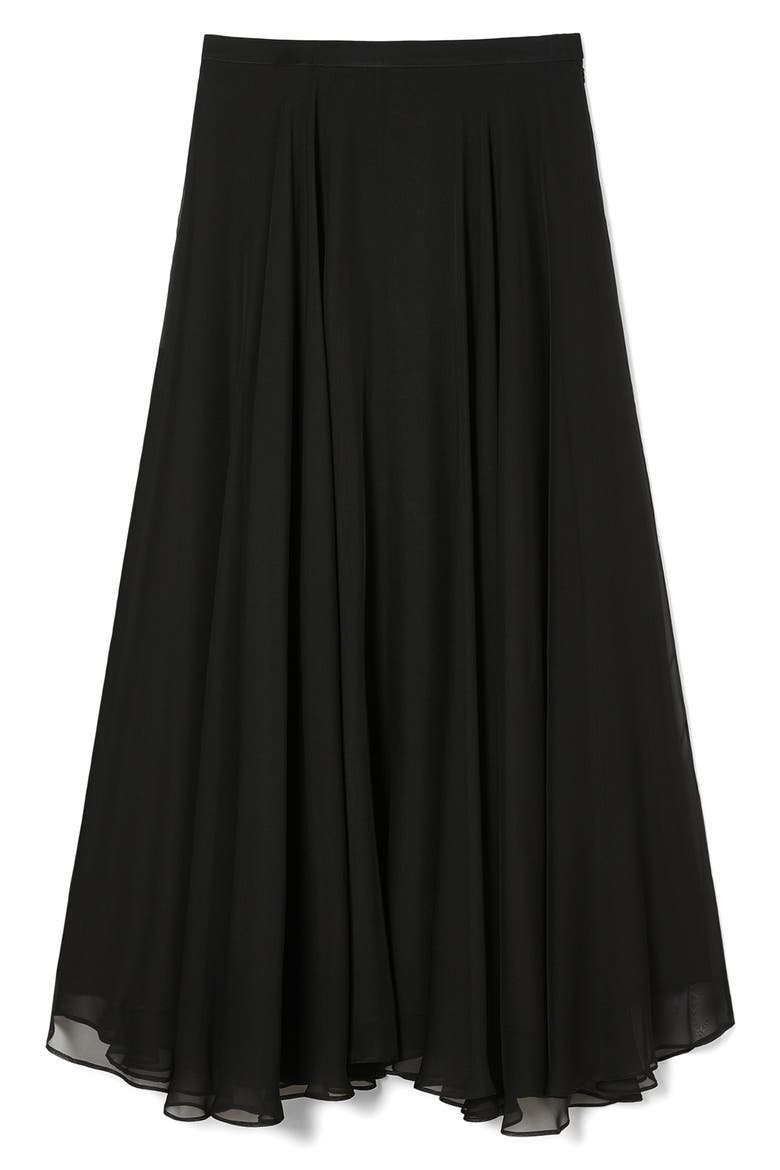 Fontana Chiffon Maxi Skirt, Alternate, color, BLACK