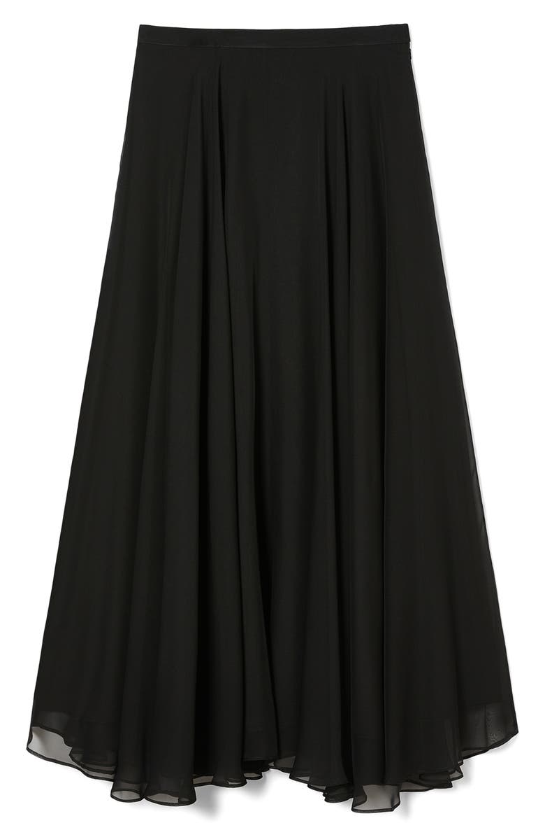 Marina Rinaldi Fontana Chiffon Maxi Skirt, Alternate, color, Black