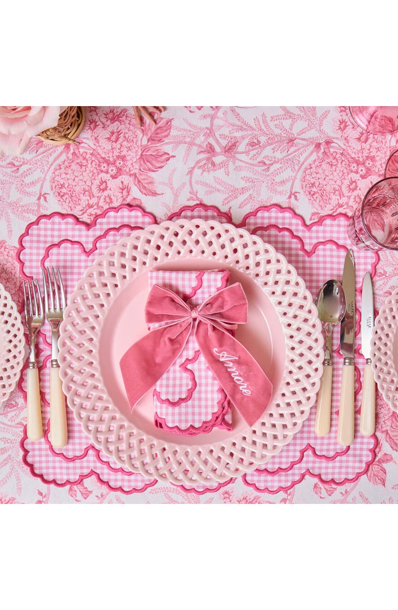 Mrs. Alice Pink Charlotte Gingham Placemats, Alternate, color, Pink