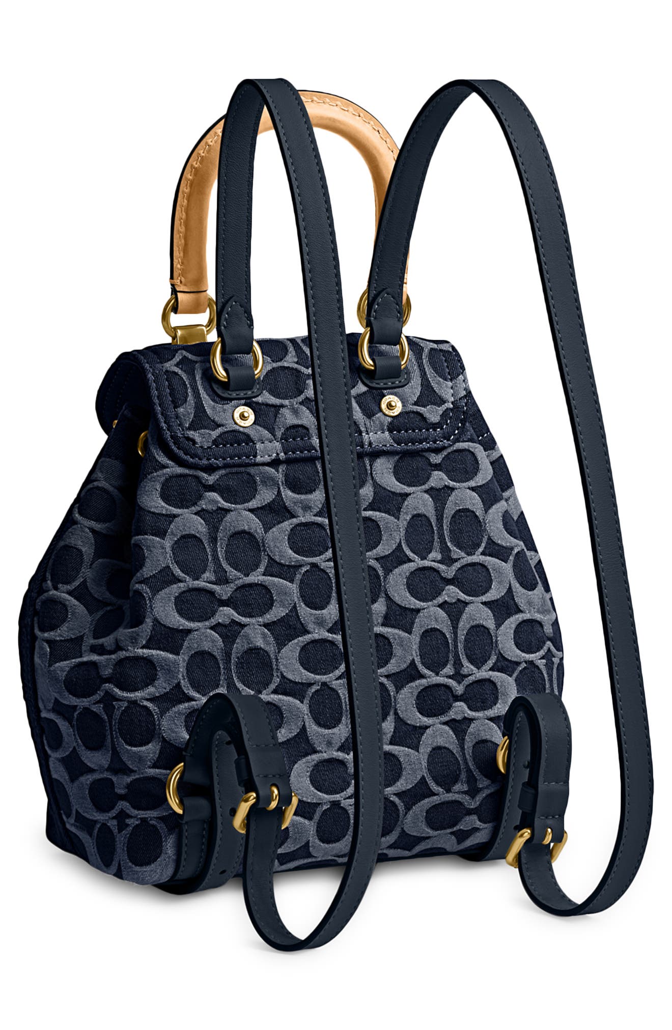 COACH Riya Denim Backpack, Alternate, color, 