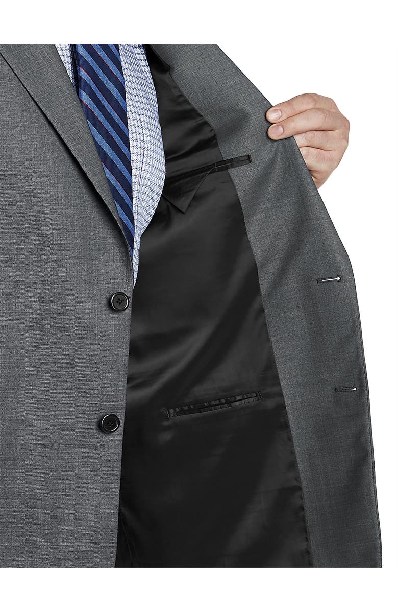 Oak Hill Premium by DXL Jacket-Relaxer Sharkskin Suit Jacket, Alternate, color, Grey