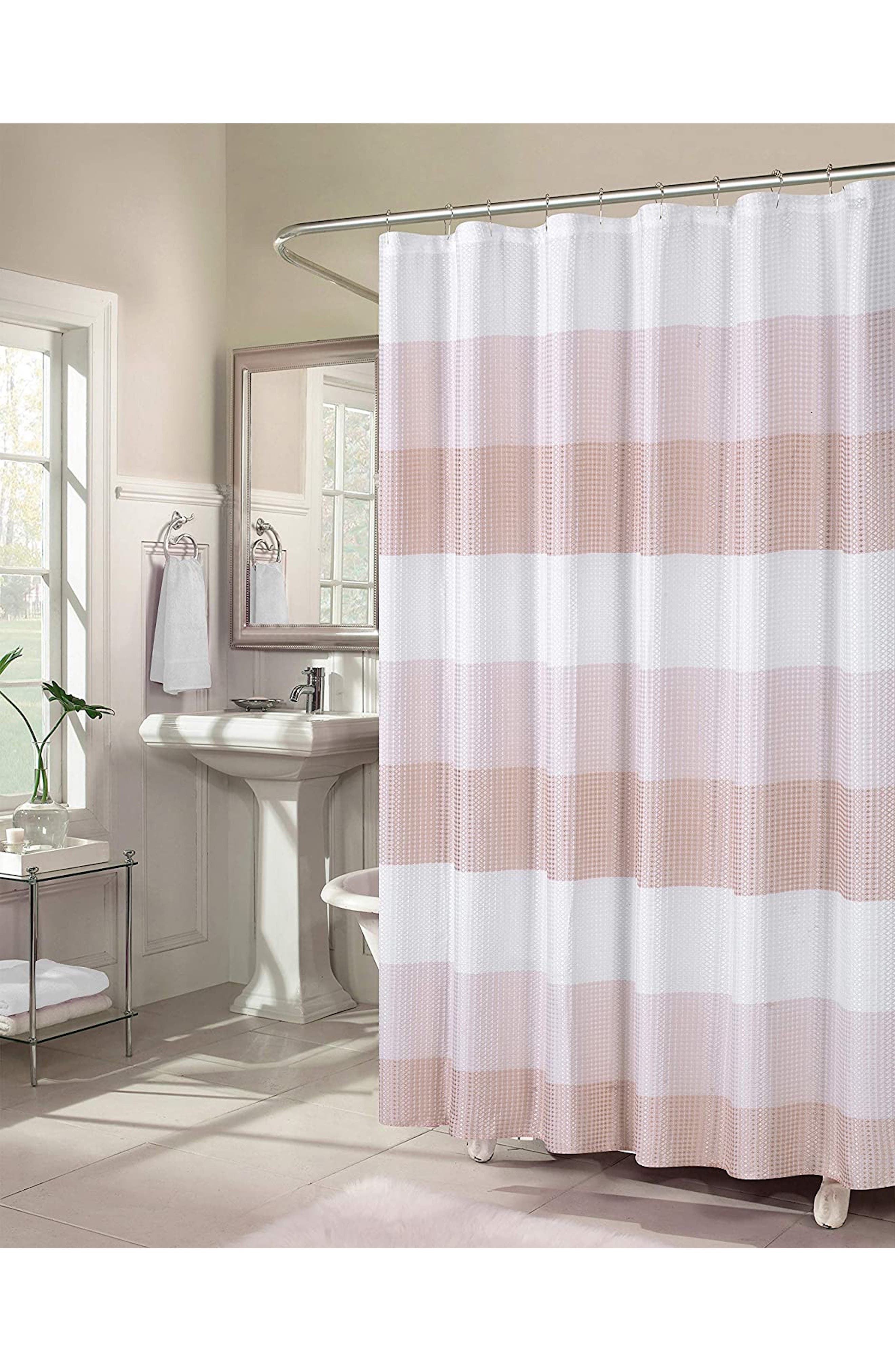 DAINTY HOME Shades Ombré Waffle Texture Shower Curtain