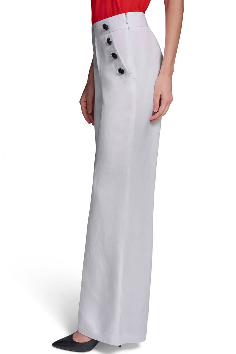 Linen Blend Sailor Pants, Alternate, color, SOFT WHITE