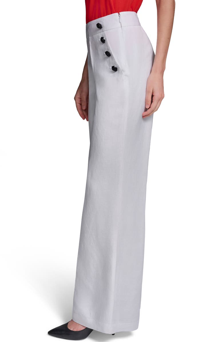 KARL LAGERFELD PARIS Linen Blend Sailor Pants, Alternate, color, 