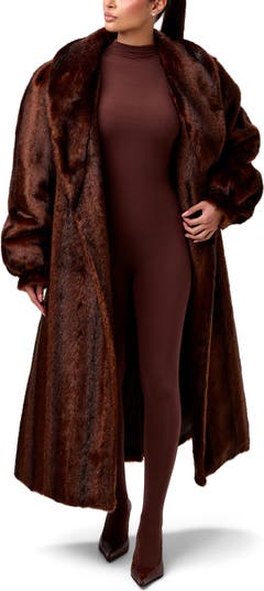 Longline Faux Fur Coat