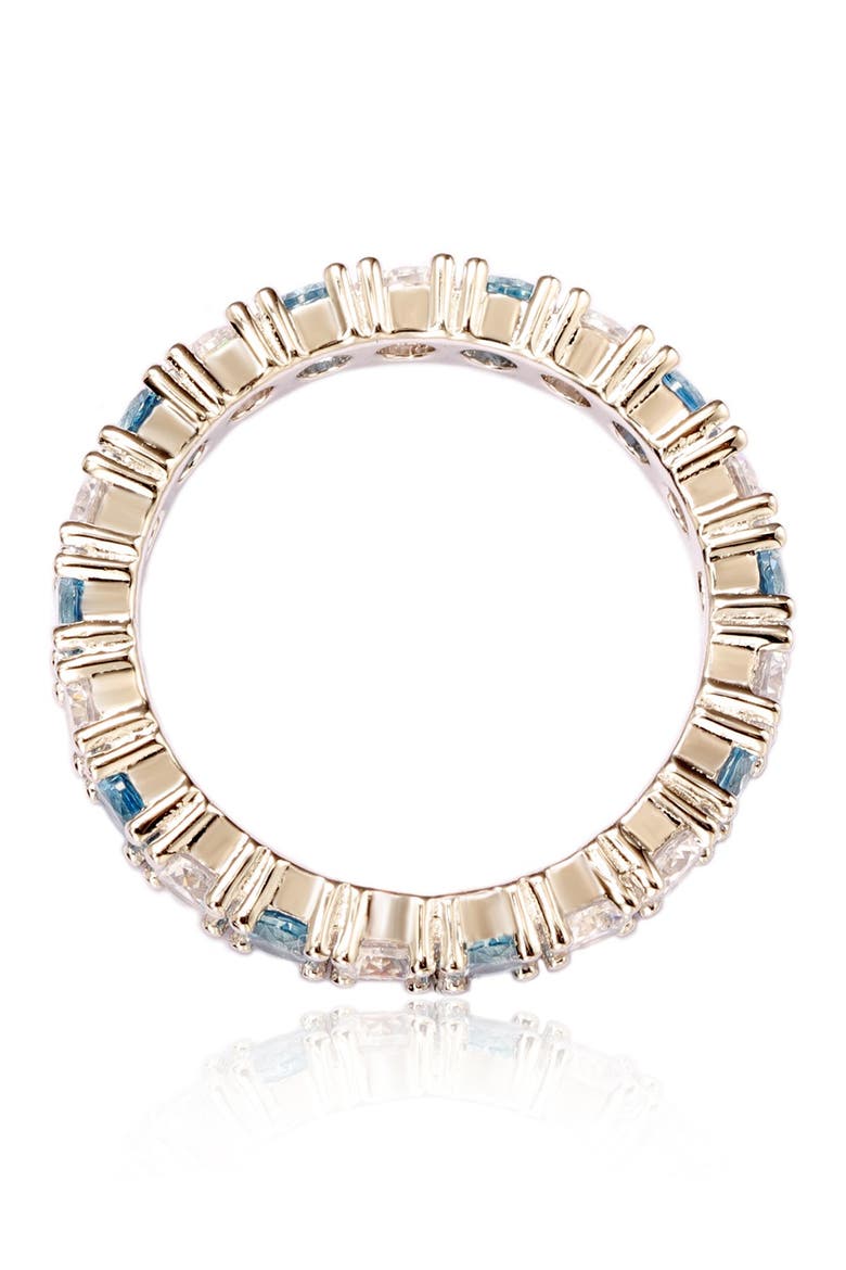 Sterling Silver CZ Aqua Blue Alternating Eternity Band Ring, Alternate, color, BLUE