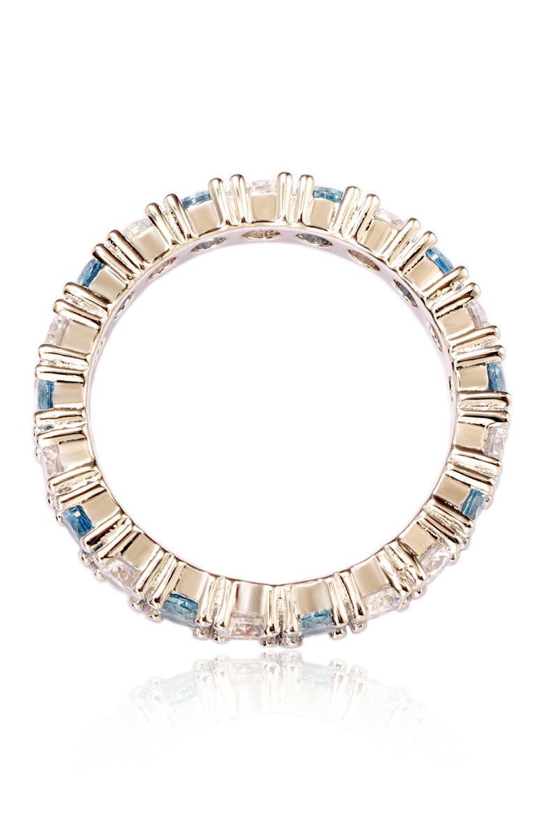 SUZY LEVIAN Sterling Silver CZ Aqua Blue Alternating Eternity Band Ring, Alternate, color, 