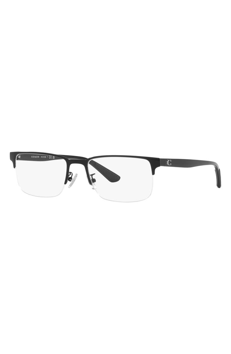 COACH 56mm Rectangular Optical Glasses, Alternate, color,