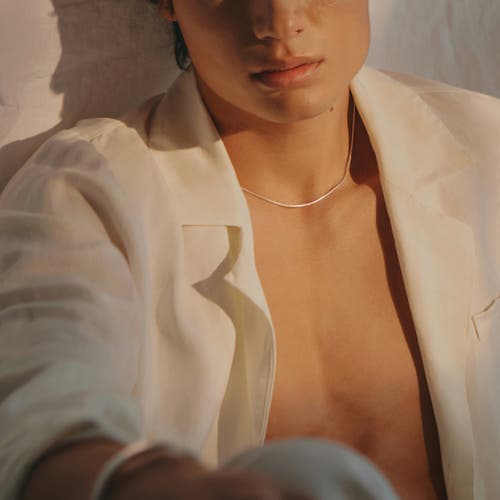 Loupn Snake Chain Necklace In Silver