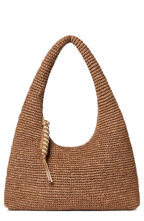 Willow Woven Raffia Hobo Bag