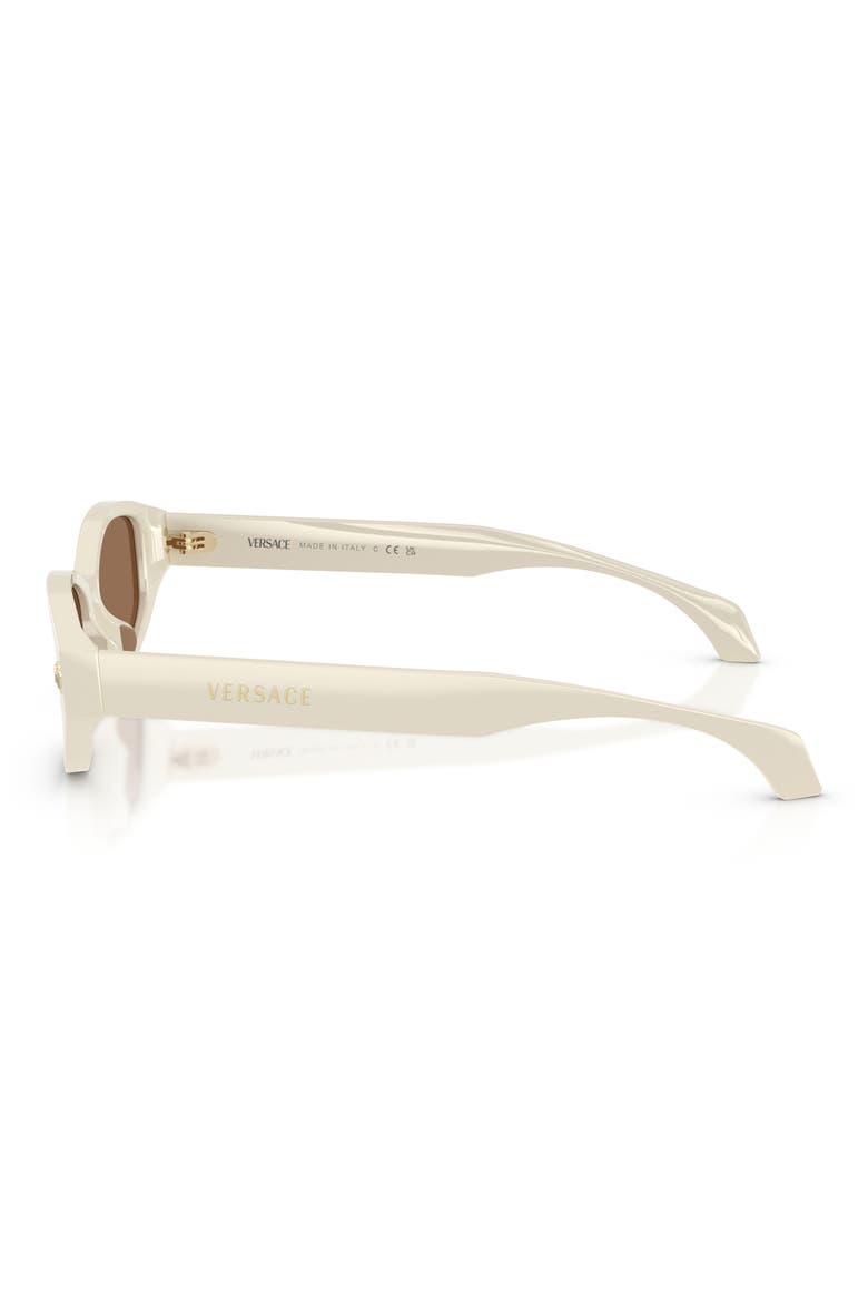 54mm Cat Eye Sunglasses, Alternate, color, WHITE TALC / DARK BROWN