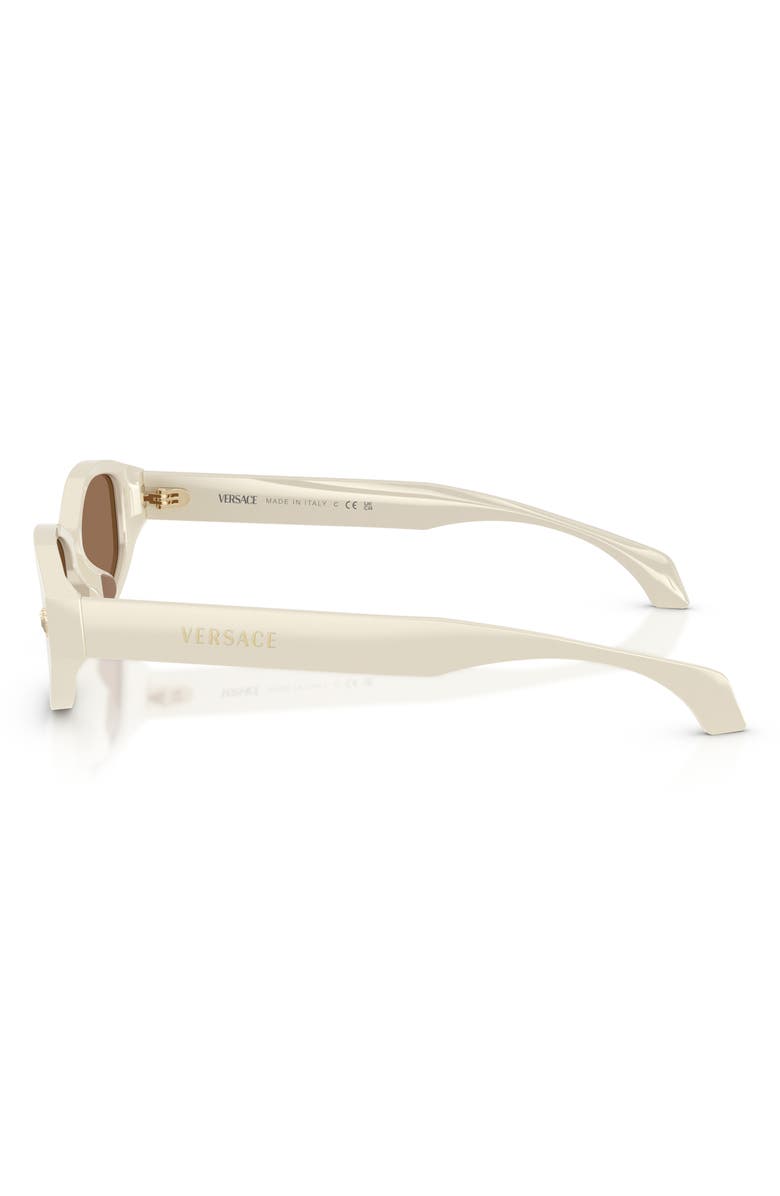 Versace 54mm Cat Eye Sunglasses, Alternate, color, White Talc / Dark Brown
