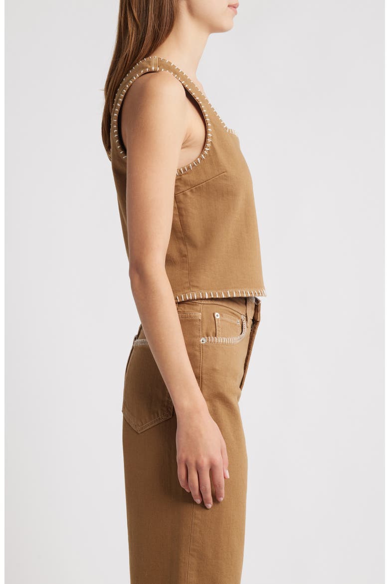Carbon Whipstitch Cotton Tank, Alternate, color, SAFARI EMBROIDERED