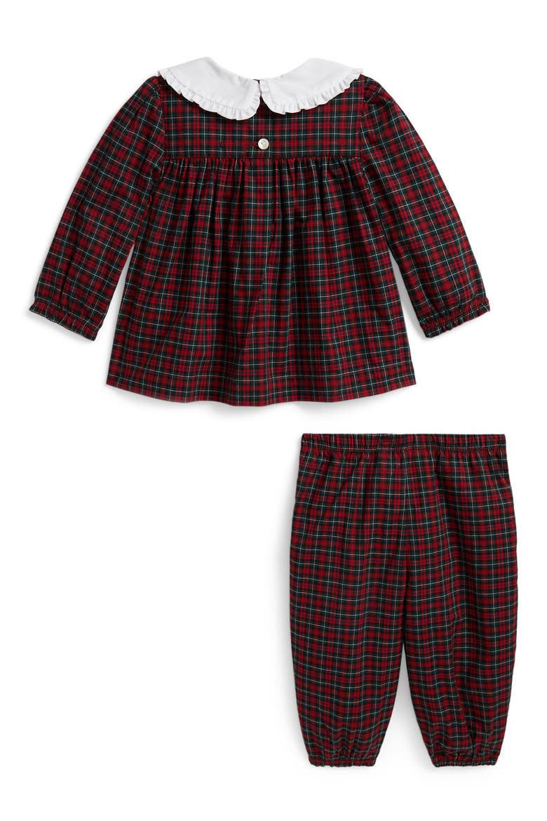 Kids' 2-Piece Plaid Ruffle Top & Pants Set, Alternate, color, GREEN-RED MULTI TARTAN