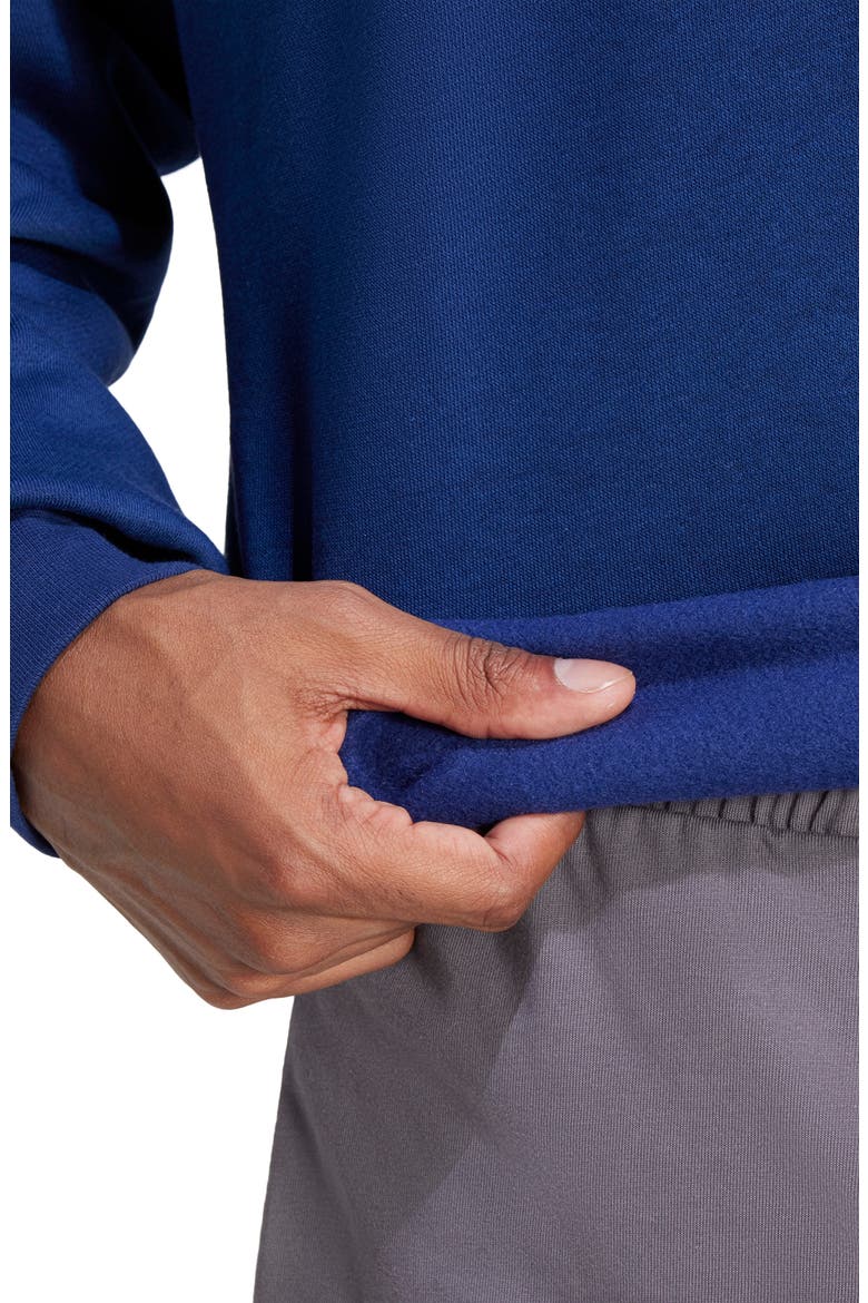 Essential 3-Stripes Fleece Pullover, Alternate, color, DKBLUE/WHI