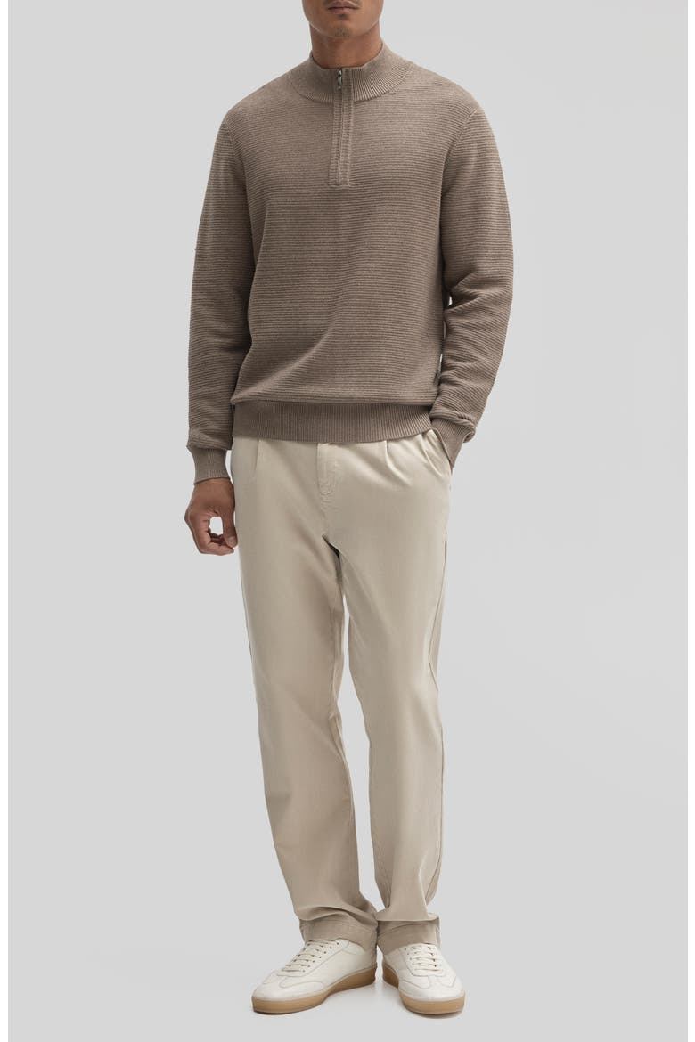 Gonzalo Quarter Zip Cotton Sweater, Alternate, color, SEQUOIA