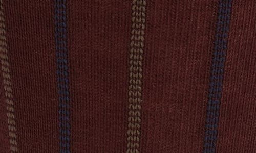 Nordstrom Vertical Stripe Cotton Blend Dress Socks In Burgundy