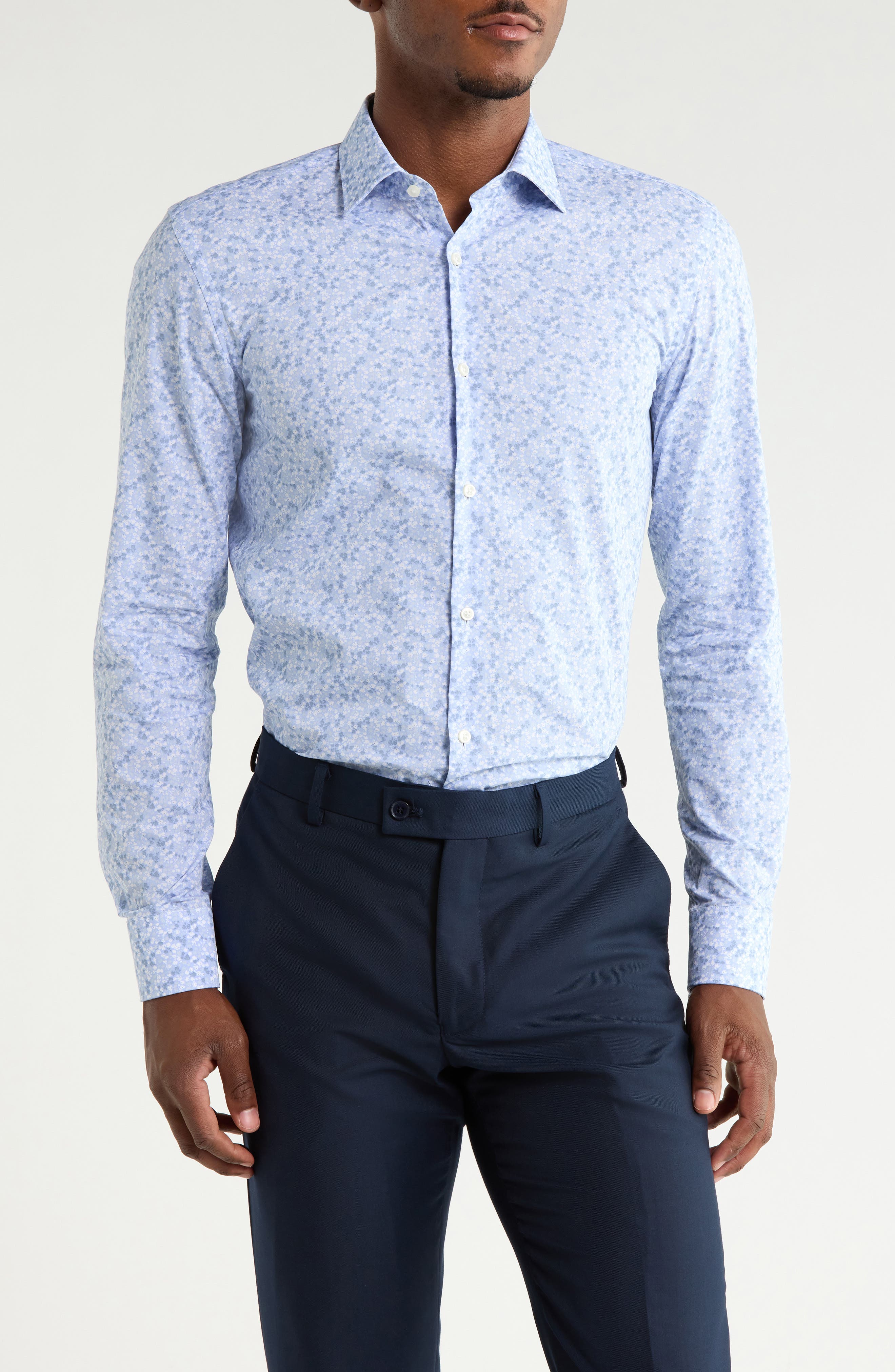 Kenno Floral Cotton Dress Shirt