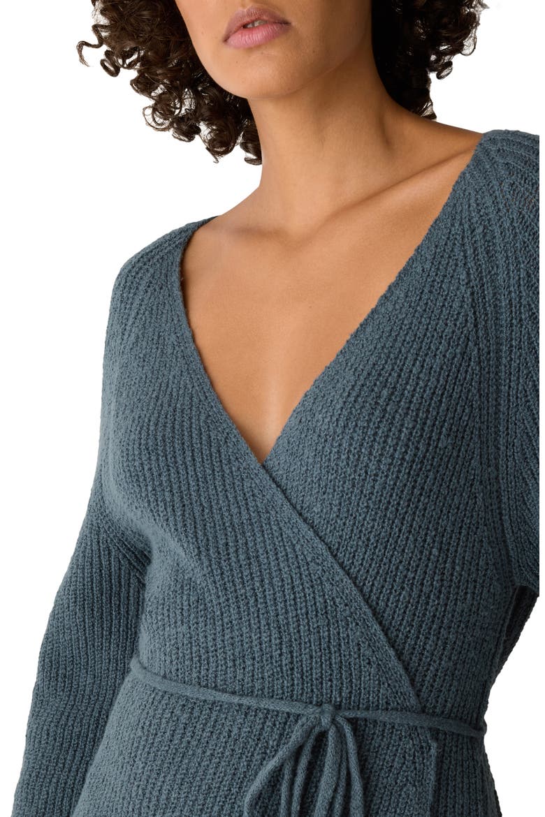 Tie Front Longline Cardigan, Alternate, color, EUCALYPTUS