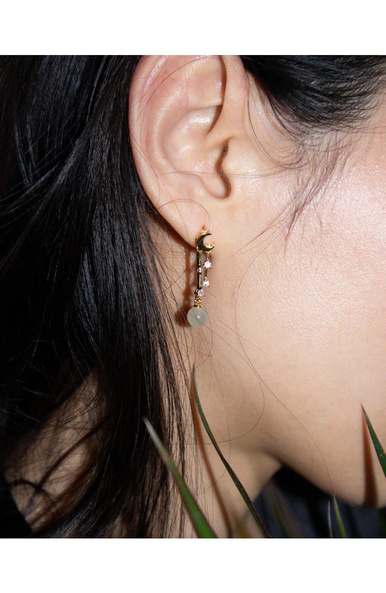 seree Twinkle Moon and star drop earrings, Alternate, color, Light Green