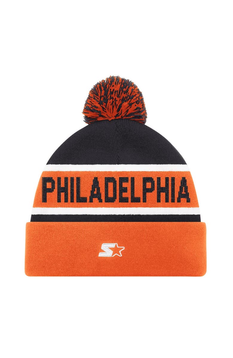 STARTER Men's Starter Black Philadelphia Flyers Cuffed Knit Hat with Pom, Alternate, color, 