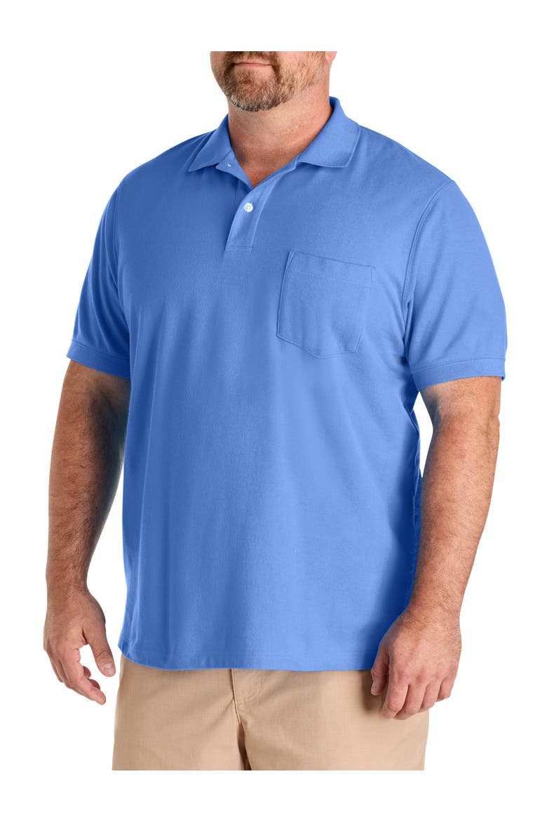 Big & Tall Pocket Piqué Polo Shirt, Main, color, MARINA BLUE