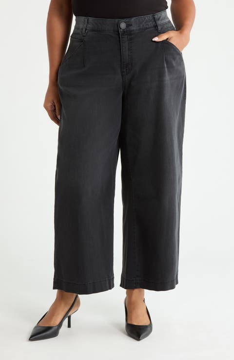 Wyatt Skyrise V-Pocket Ankle Wide Leg Jeans