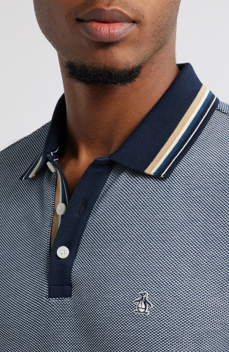 Original Penguin Tipped Bird's Eye Piqué Polo, Alternate, color,
