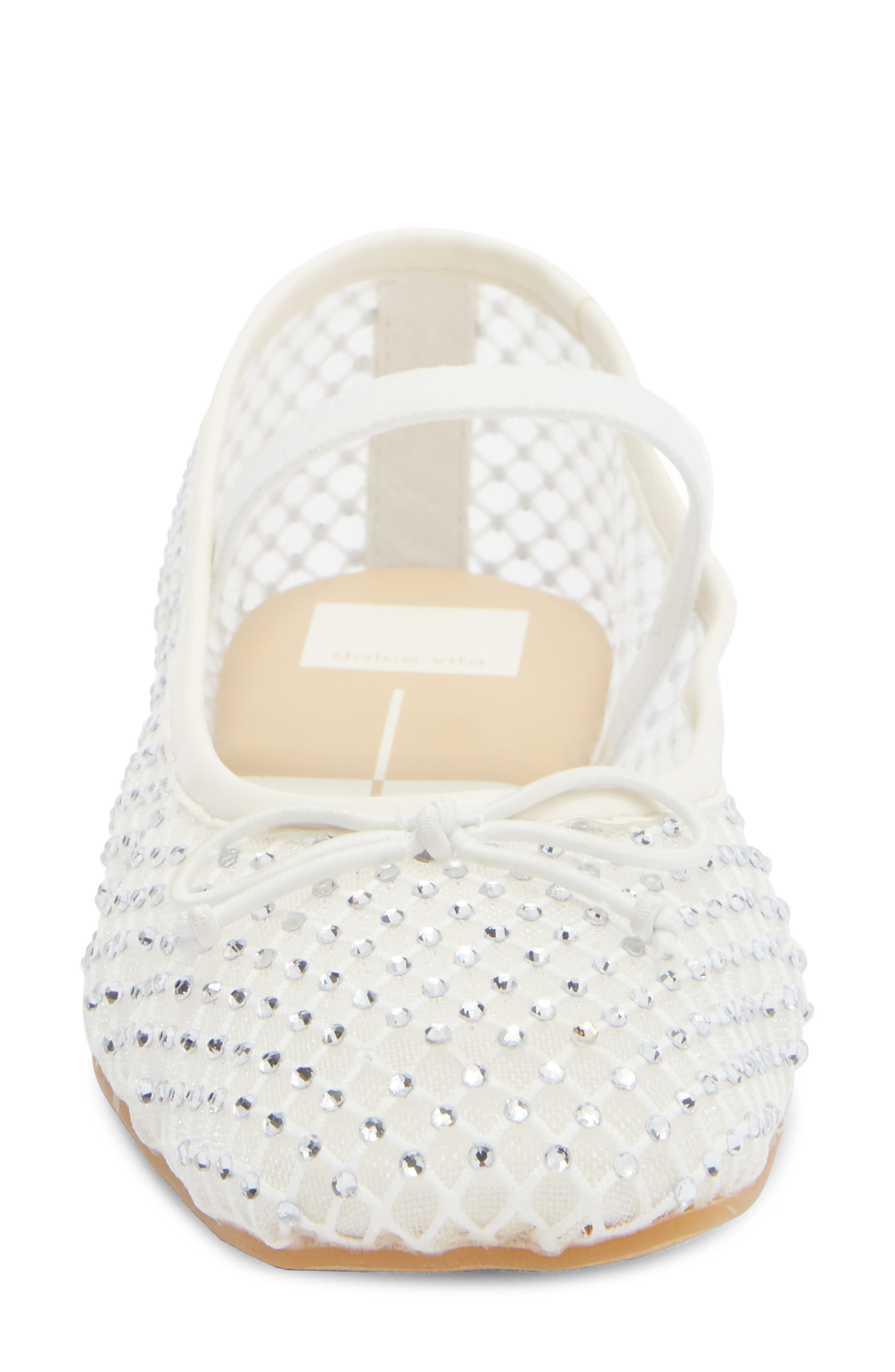 Dolce Vita Ginata Crystal Flat, Alternate, color, White Crystal Mesh