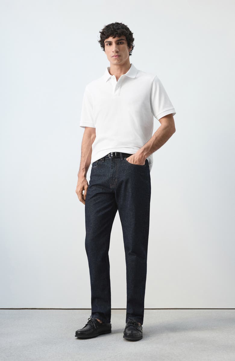 MANGO Regular Fit Cotton Piqué Polo, Alternate, color, White