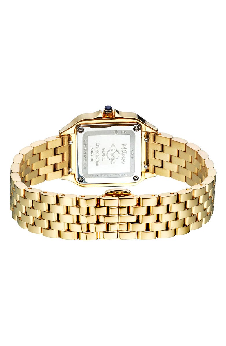 GV2 Women's Milan Diamond Dial Bracelet Watch, 27.5mm, Alternate, color, Gold