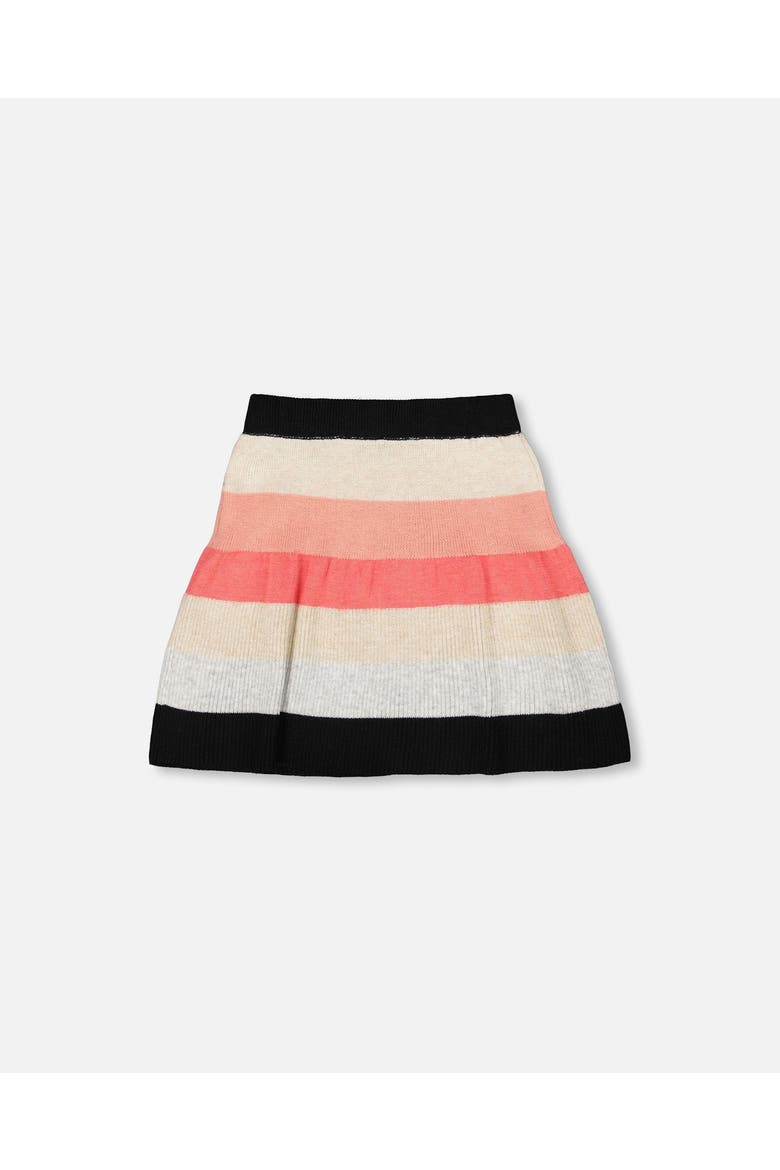 Striped Knit Skirt, Alternate, color, Beige, Black and Pink