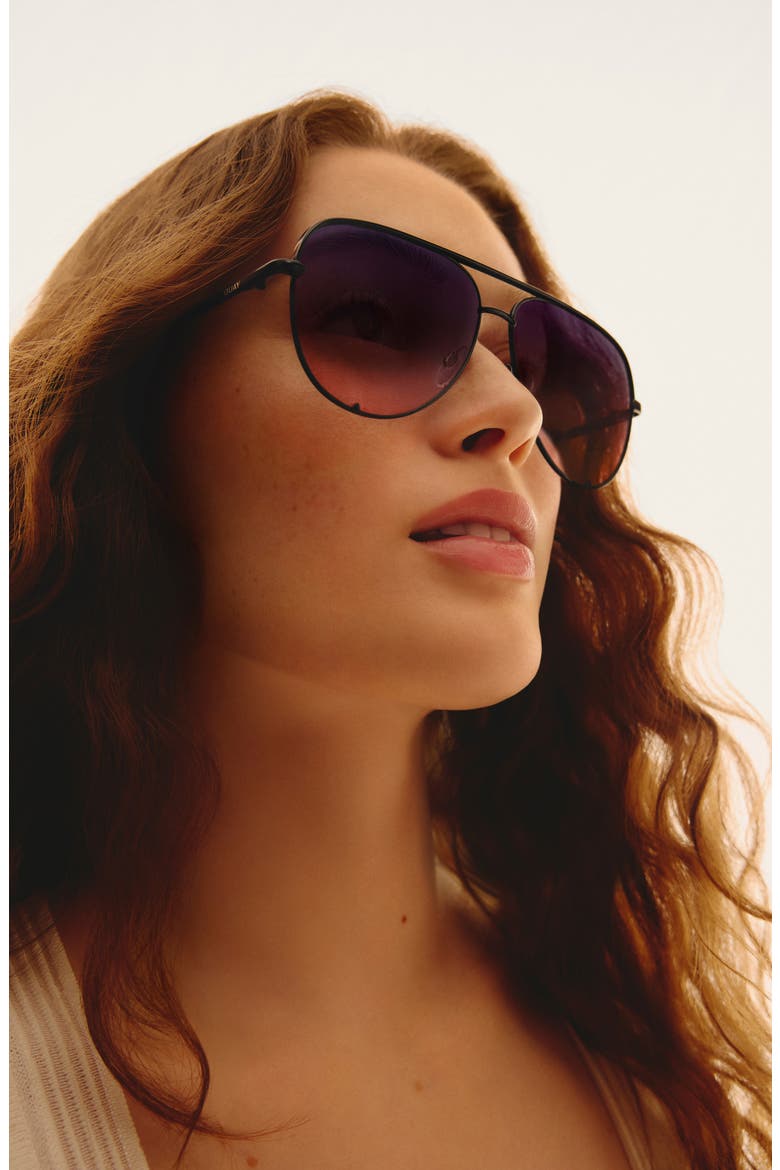 High Key 64mm Oversize Aviator Sunglasses, Alternate, color, BLK/DSKPNK