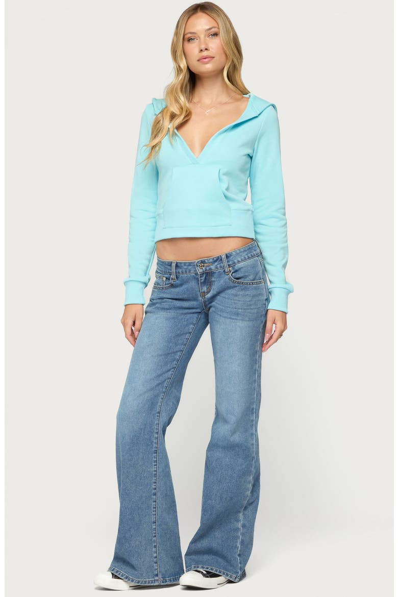 Ilisa Hooded Long Sleeve Top, Alternate, color, AQUA