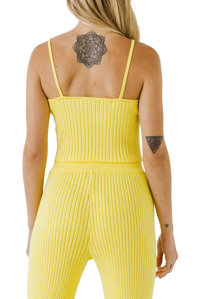 Rib Knit Crop Camisole, Alternate, color, LIME