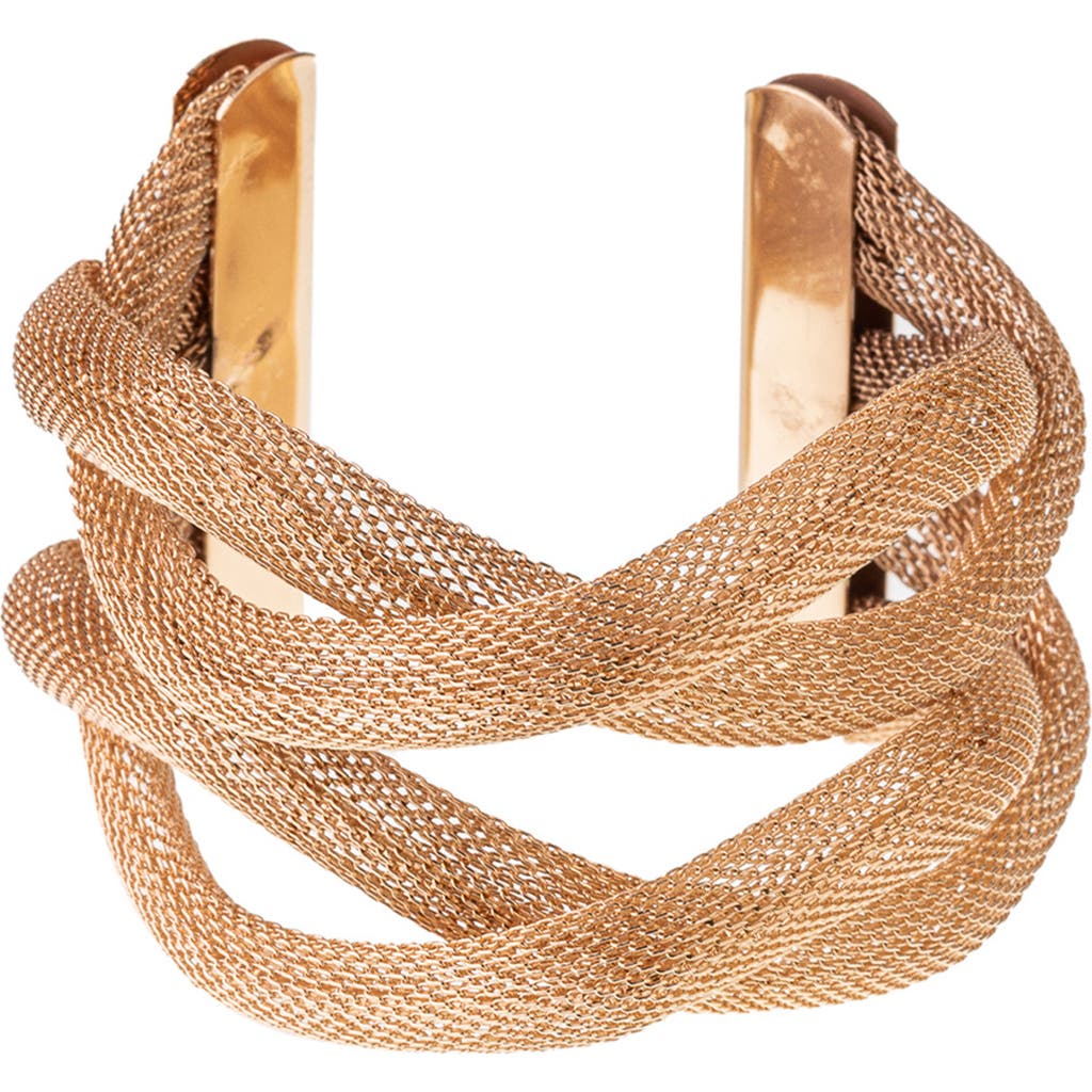Eye Candy Los Angeles Claudia Mesh Cuff Bracelet In Gold