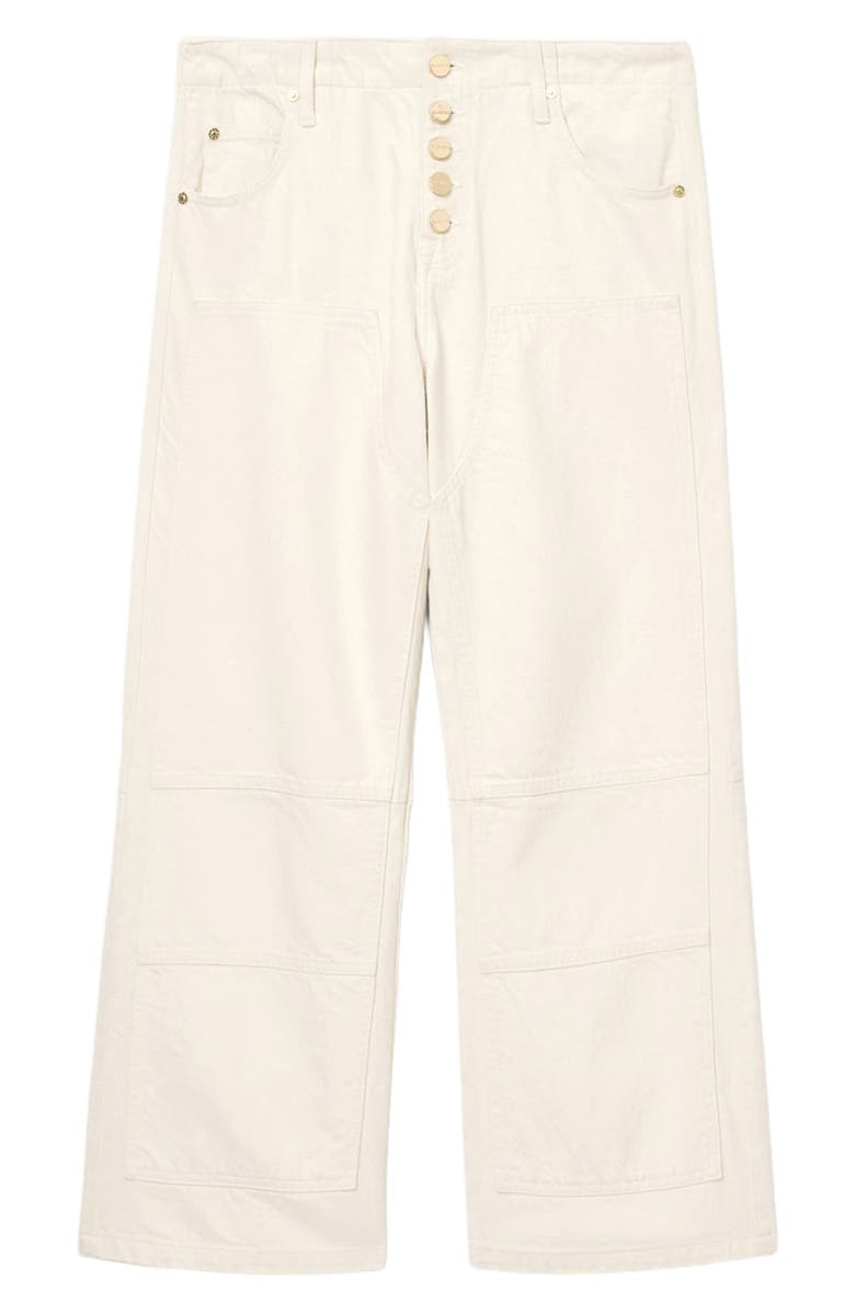 AllSaints Tay Wide Leg Carpenter Jeans, Alternate, color, Ecru White
