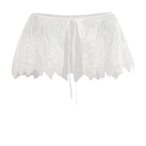 Sequin Tie-Front Stole