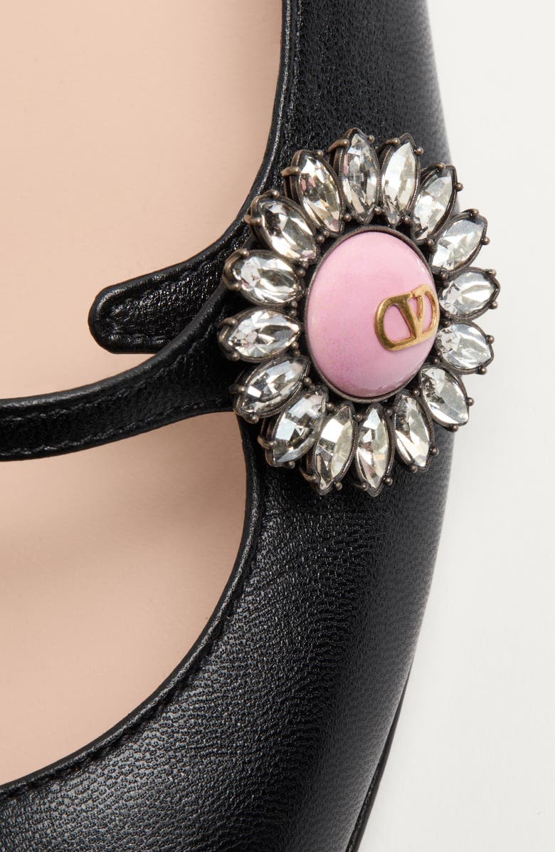 Valentino Garavani Preshoes Ballerina Pump, Alternate, color, 9Tj Nero/Crystal/Rosa