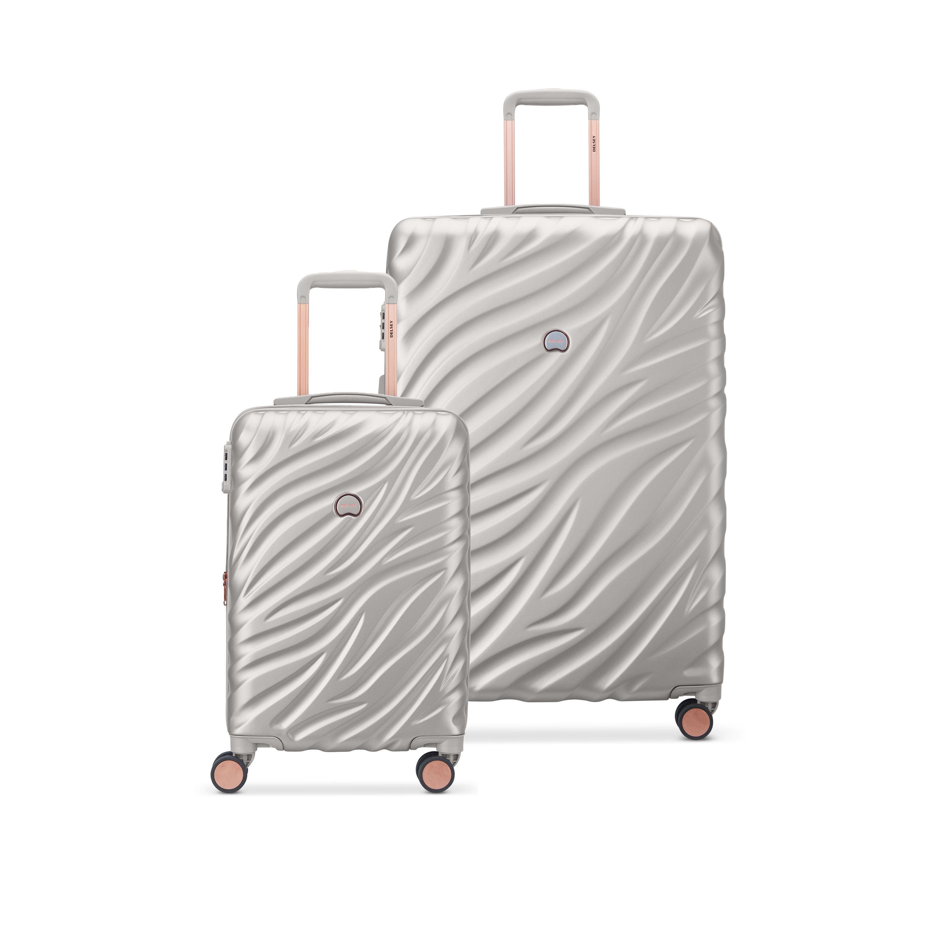 Delsey Paris Alexis Hardside 2-Piece (21"/29") Expandable Spinner Luggage Set, Main, color, Platinum/Rose Gold