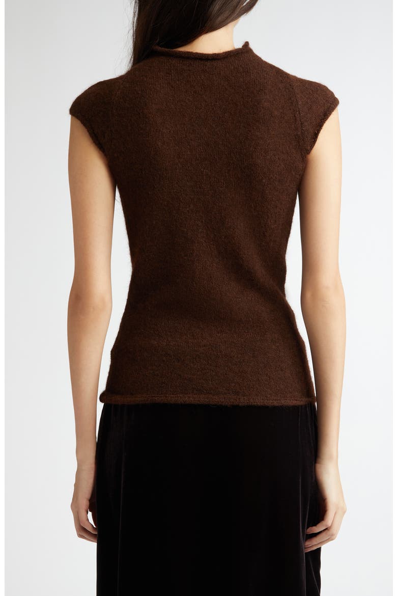 Guidi Cap Sleeve Alpaca Blend Sweater, Alternate, color, BROWN